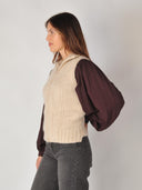 Zacht alpaca gilet met rits chaleco elisa