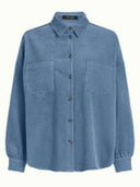 Blauwe corduroy blouse fee