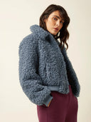 Blauwe teddy jacket isa