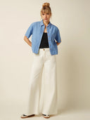 Lichtblauwe denim blouse evelina