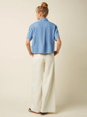 Lichtblauwe denim blouse evelina