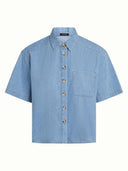 Lichtblauwe denim blouse evelina