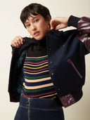 Donker blauwe baseball jacket billie