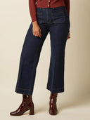 Donkerblauwe jeans paige pocket pants
