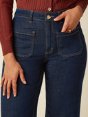 Donkerblauwe jeans paige pocket pants