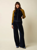 Donkerblauwe sweat pants baton velvet