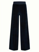 Donkerblauwe sweat pants baton velvet