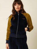 donkerblauw vest lila