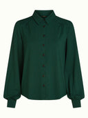 Donkergroene blouse met stippen carina