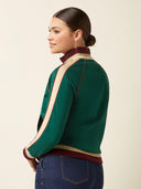 Groen vest met rits lila
