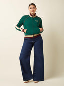 Groen vest met rits lila