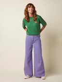 Groen boxy t-shirt met opdruk