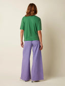 Groen boxy t-shirt met opdruk
