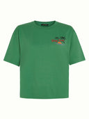 Groen boxy t-shirt met opdruk