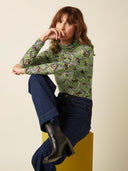 Groene rollneck mesh top leia