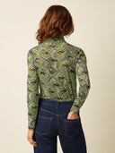 Groene rollneck mesh top leia