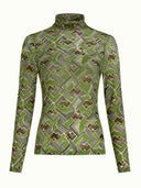 Groene rollneck mesh top leia
