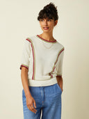 Creme gebreide top daria