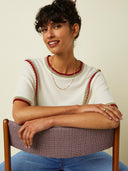 Creme gebreide top daria