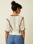 Creme gebreide top daria