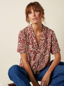 Rode blouse met korte mouw elsie