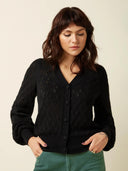 Zwart vest cardi v farfalle