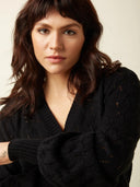 Zwart vest cardi v farfalle