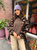 Zwarte fake fur kimono coat shiya