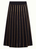 Zwarte midi rok met goudlurex Plume