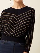 Zwarte knit met goudlurex joy