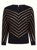 Zwarte knit met goudlurex joy