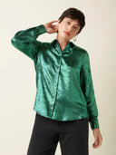 Groene metallic blouse maisie