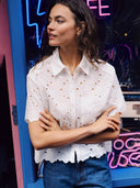 Witte broderie blouse evelina brava