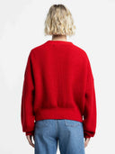 Rood gebreid vest decima