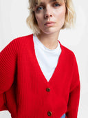 Rood gebreid vest decima