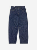 Donkerblauwe barrel jeans chuai
