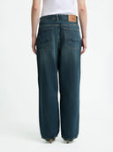 Blauwe barrel jeans chuai