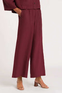 Wijde bordeauxrode broek hazel