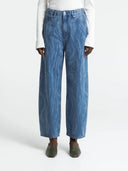 Denim broek met wavy print leila