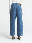 Denim broek met wavy print leila