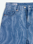 Denim broek met wavy print leila