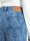 Denim broek met wavy print leila