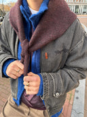 Donkergrijze denim jacket deon