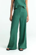 Linnen broek belle bistro green