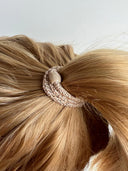 Beige haarelastiek met glitter