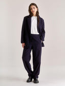 Donkerblauwe wollen blazer ophelia coat