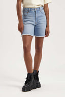 Denim high rise short feline
