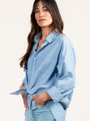 Blauw gestreepte blouse ava