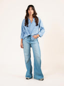 Blauw gestreepte blouse ava