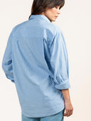 Blauw gestreepte blouse ava